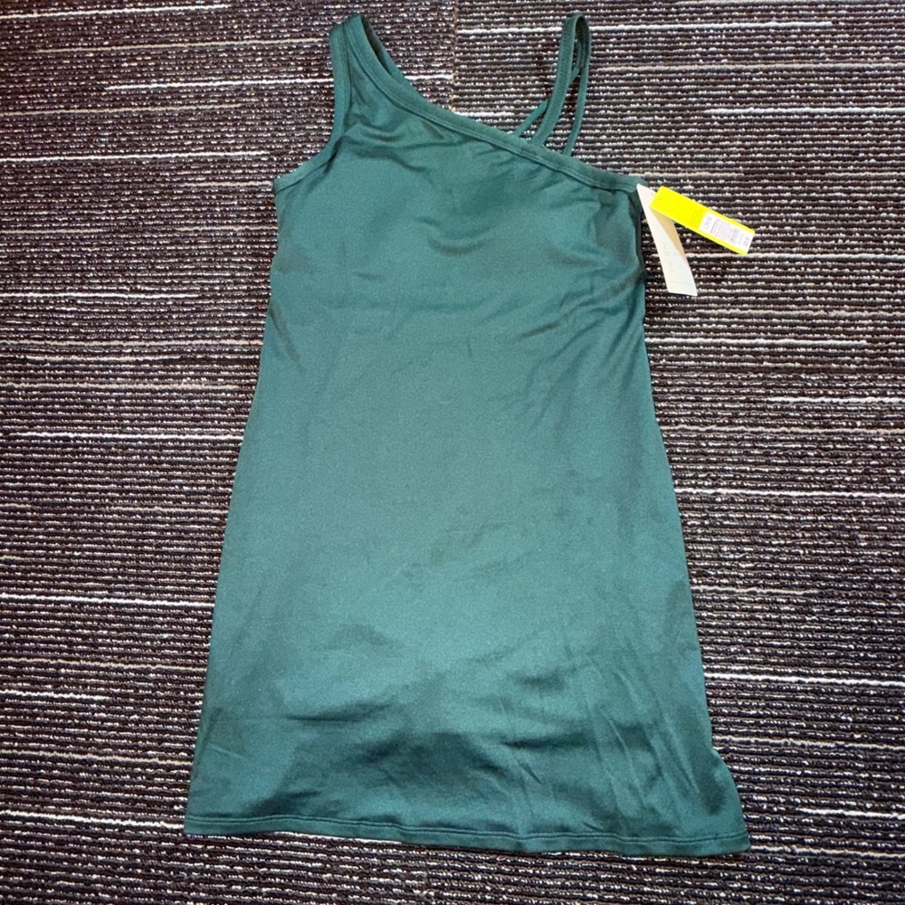 All in Motion Fashion Active Dress Kids L 10/12 NWT Dark Green One Shoulder